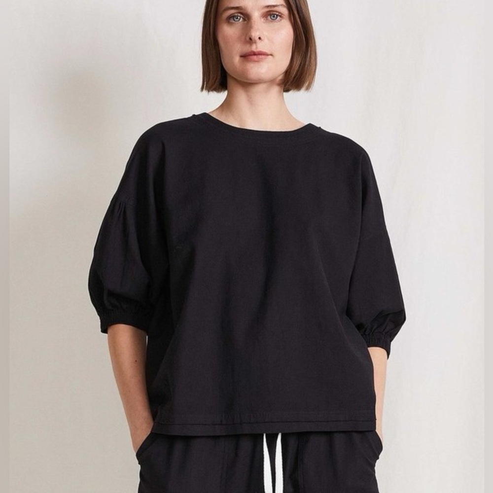 Apiece Apart Delle Tee in black 100% linen